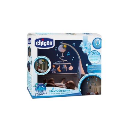 Chicco - 3-i-1 Uro med musik til vugge NEXT2DREAMS 3xAA blå