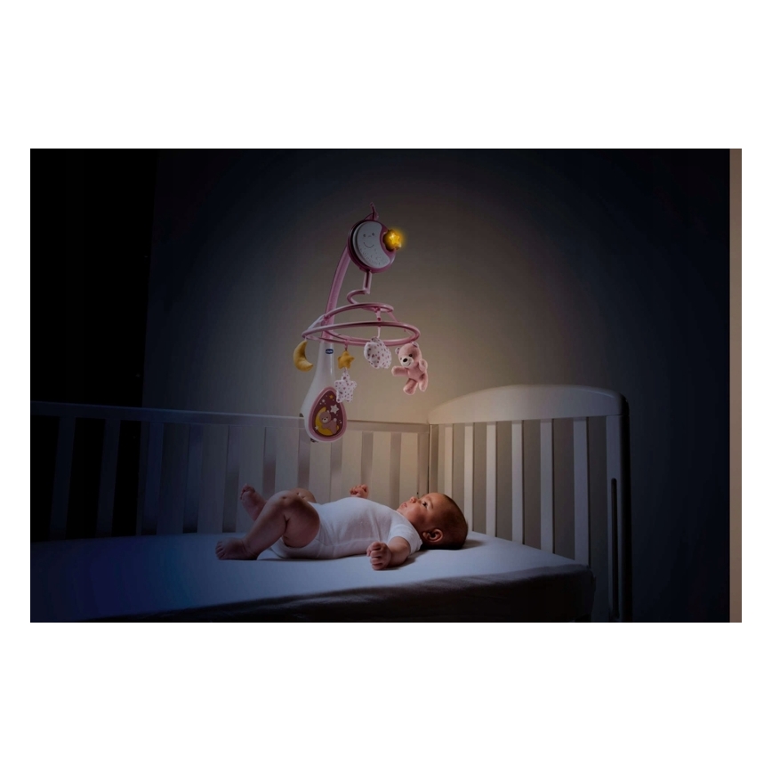 Chicco - 3-i-1 Uro med musik til vugge NEXT2DREAMS 3xAA pink