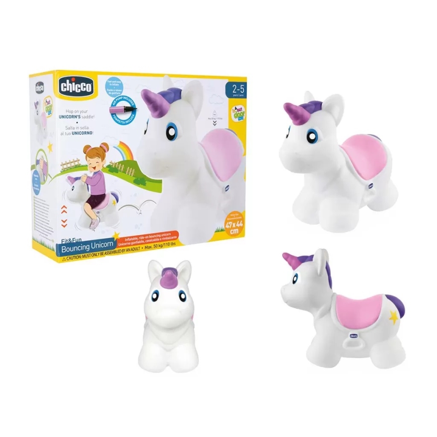 Chicco - Oppustelig hoppeborg UNICORN