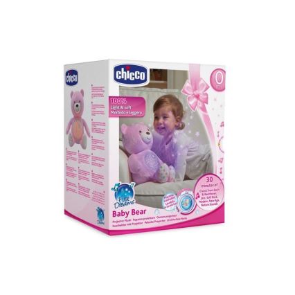Chicco - Projektor med melodi BABY BEAR 3xAAA pink