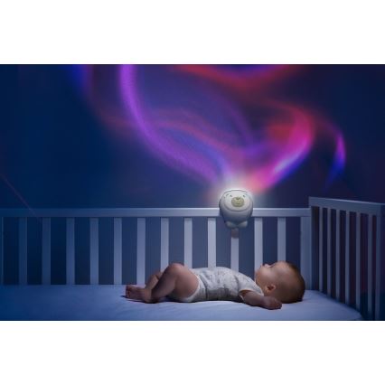 Chicco - Projektor til børn 2-i-1 POLAR BEAR 3xAA beige