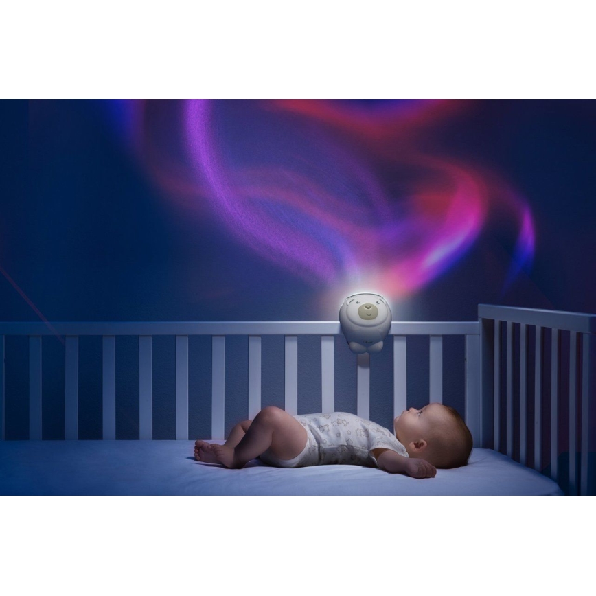 Chicco - Projektor til børn 2-i-1 POLAR BEAR 3xAA beige