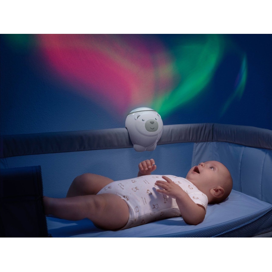 Chicco - Projektor til børn 2-i-1 POLAR BEAR 3xAA beige
