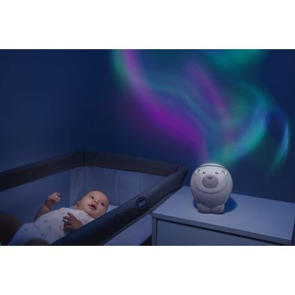 Chicco - Projektor til børn 2-i-1 POLAR BEAR 3xAA lyserød