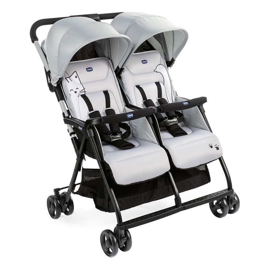 Chicco - Søskendevogn OHLALA TWIN Silver Kat sølvfarvet