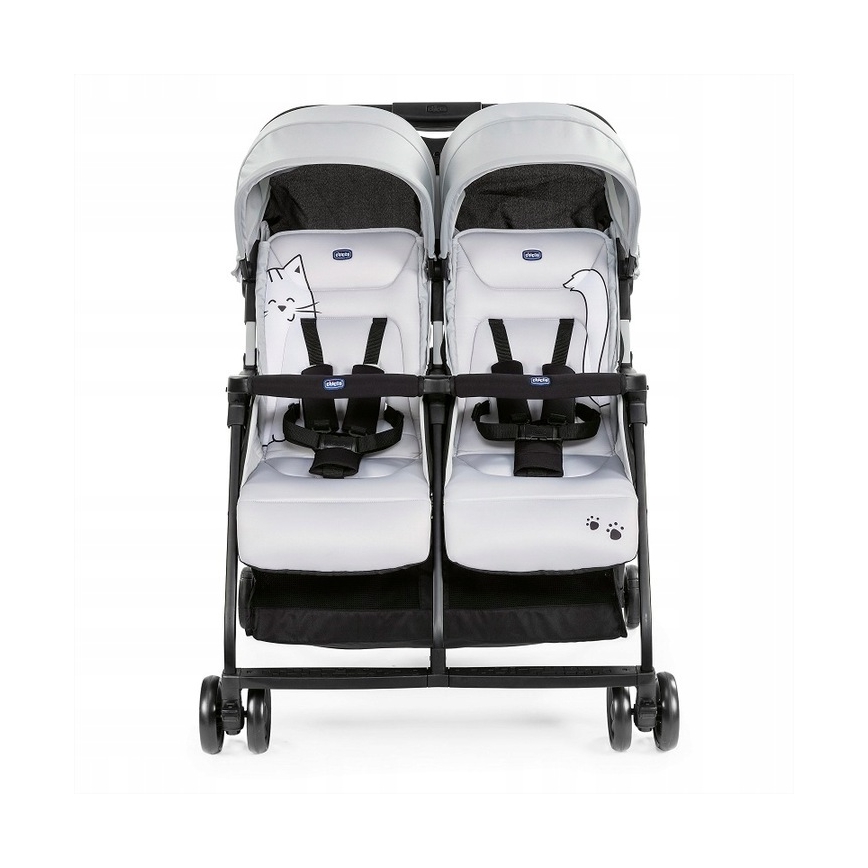 Chicco - Søskendevogn OHLALA TWIN Silver Kat sølvfarvet