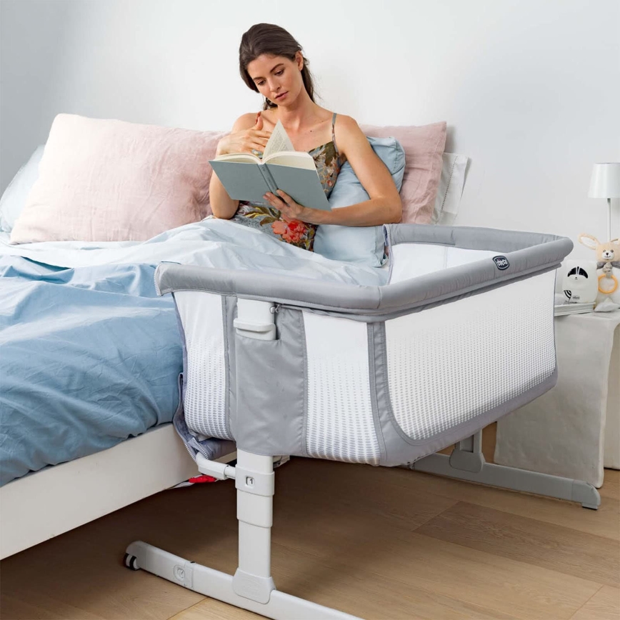 Chicco - Vugge NEXT2ME AIR lysegrå
