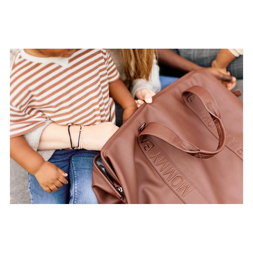 Childhome - Pusletaske MOMMY BAG LEATHER brun