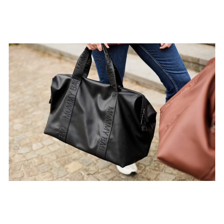 Childhome - Pusletaske MOMMY BAG LEATHER sort