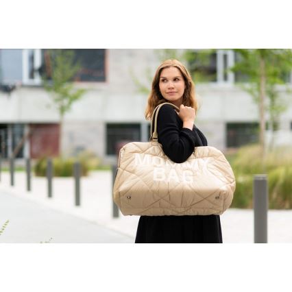Childhome - Pusletaske MOMMY BAG PUFFERED beige