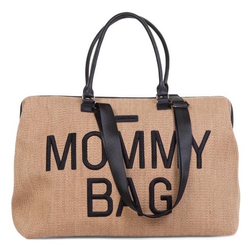 Childhome - Pusletaske MOMMY BAG RAFFIA LOOK beige