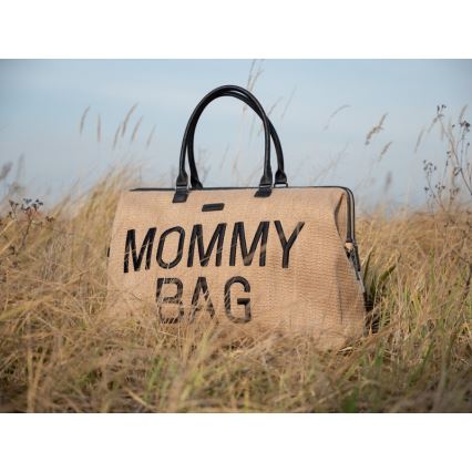 Childhome - Pusletaske MOMMY BAG RAFFIA LOOK beige