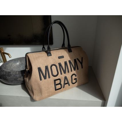 Childhome - Pusletaske MOMMY BAG RAFFIA LOOK beige