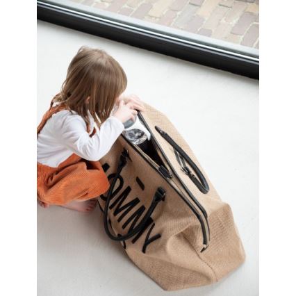 Childhome - Pusletaske MOMMY BAG RAFFIA LOOK beige