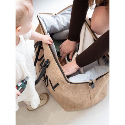Childhome - Pusletaske MOMMY BAG RAFFIA LOOK beige