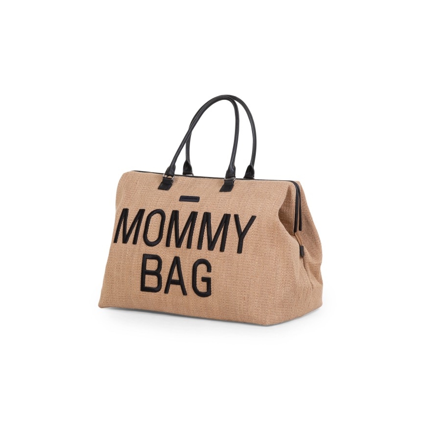 Childhome - Pusletaske MOMMY BAG RAFFIA LOOK beige