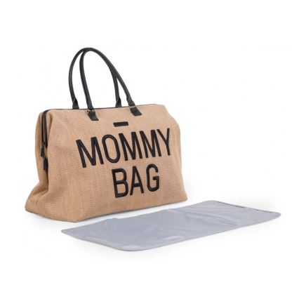 Childhome - Pusletaske MOMMY BAG RAFFIA LOOK beige