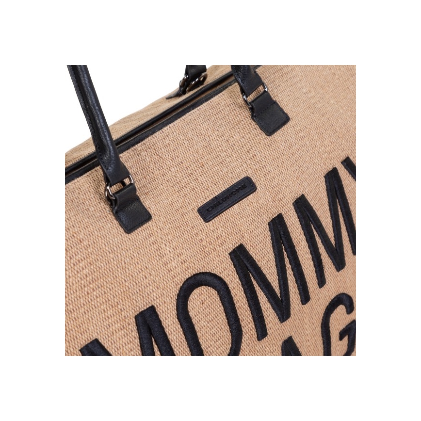 Childhome - Pusletaske MOMMY BAG RAFFIA LOOK beige