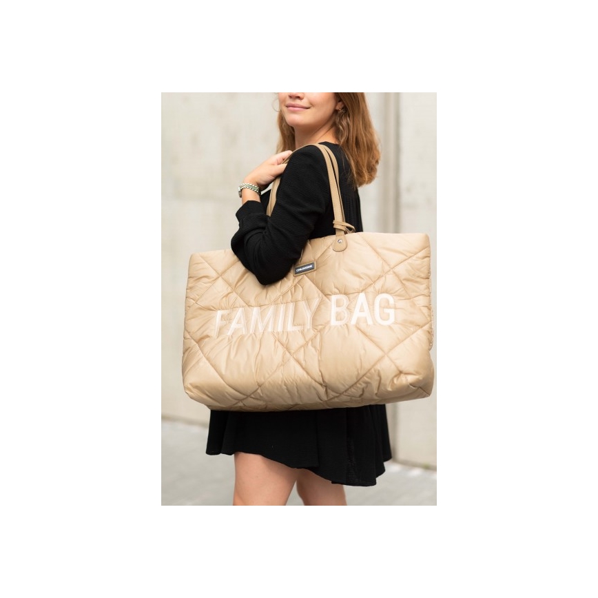 Childhome - Rejsetaske FAMILY BAG PUFFERED cremefarvet