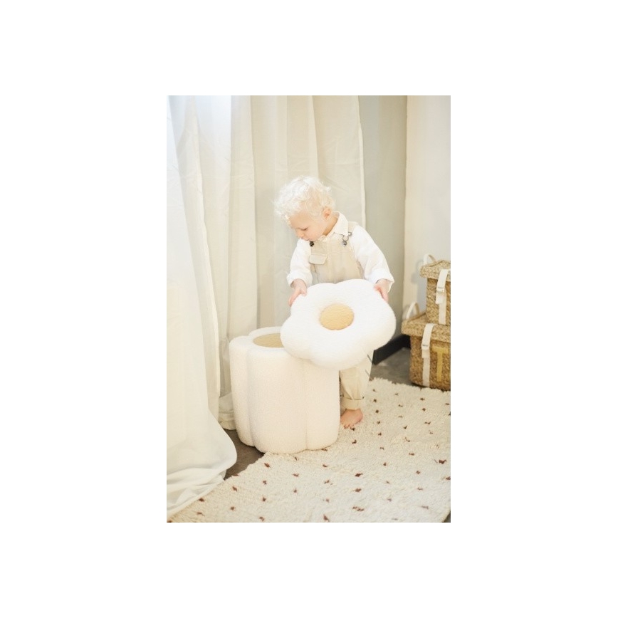 Childhome - Taburet BLOMST diameter 35 cm cremefarvet