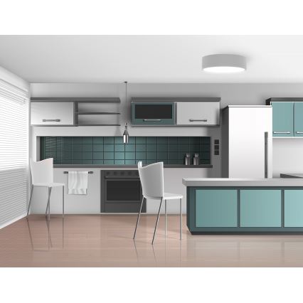 Loftlampe med bevægelses- og skumringssensor CLEO 3xE27/24W/230V Ø 40 cm grå