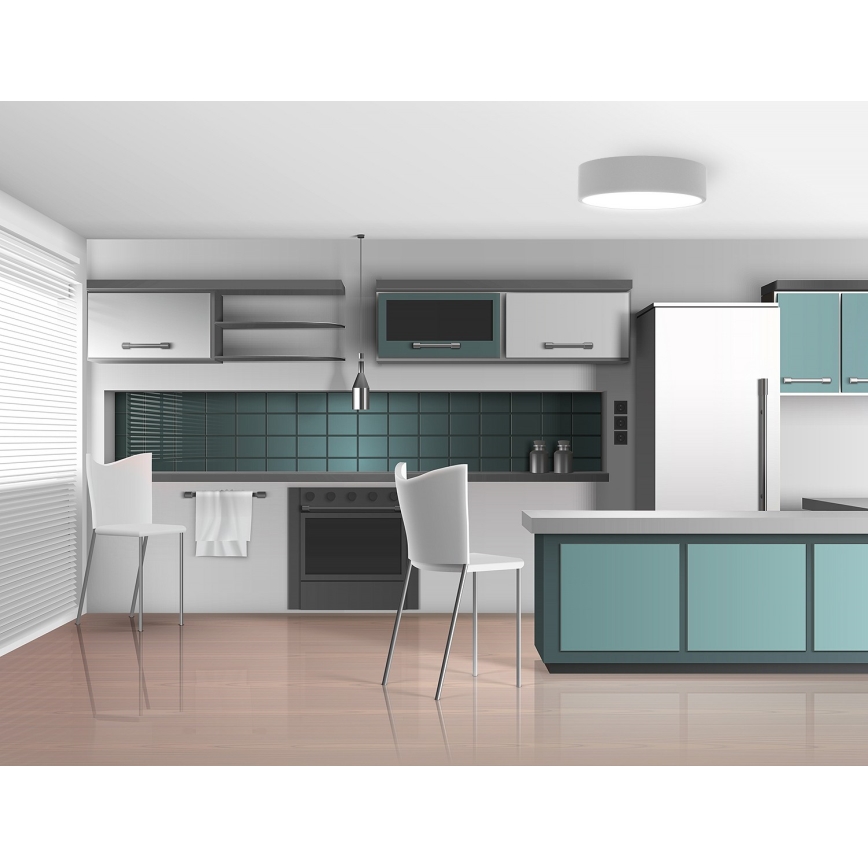 Loftlampe med bevægelses- og skumringssensor CLEO 3xE27/24W/230V Ø 40 cm grå