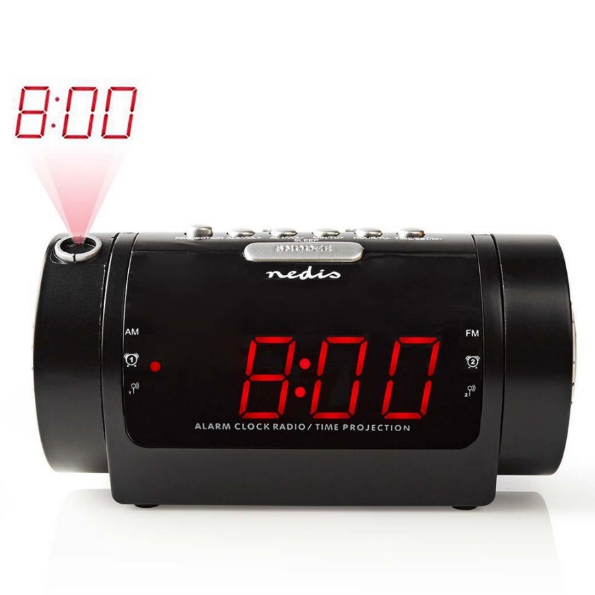 Clockradio med LED-display og projektor 230V