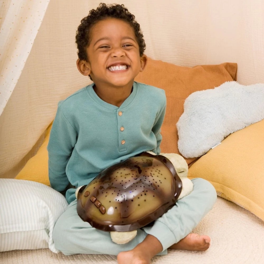 Cloud B - Natlampe til børn med projektor 3xAA skildpadde grøn