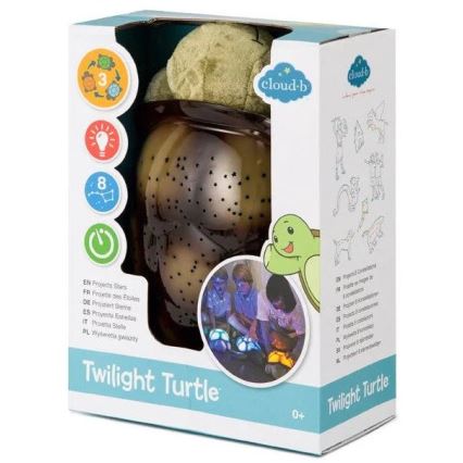Cloud B - Natlampe til børn med projektor 3xAA skildpadde grøn
