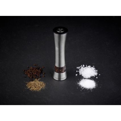 Cole&Mason - Elektrisk salt or pepper grinder BURFORD 4xAAA 18 cm mat krom
