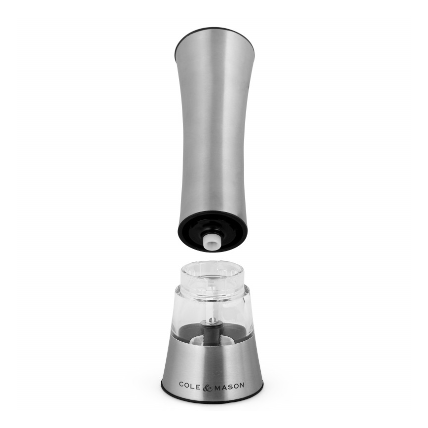 Cole&Mason - Elektrisk salt or pepper grinder BURFORD 4xAAA 18 cm mat krom