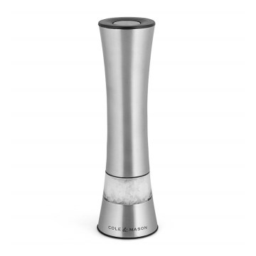 Cole&Mason - Elektrisk salt or pepper grinder BURFORD 4xAAA 18 cm mat krom