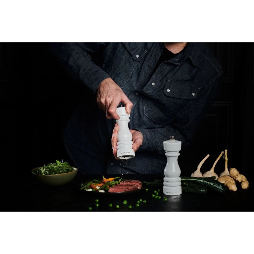 Cole&Mason - Sæt med salt- og peberkværne LONDON 2 stk. 18 cm bøg/hvid