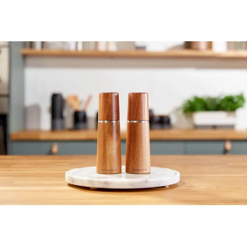 Cole&Mason - Sæt med salt- og peberkværne MARLOW akacie 2 stk. 18,5 cm