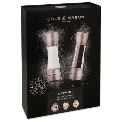 Cole&Mason - Salt- og pebekværne DERWENT 2 stk. 19 cm mat krom