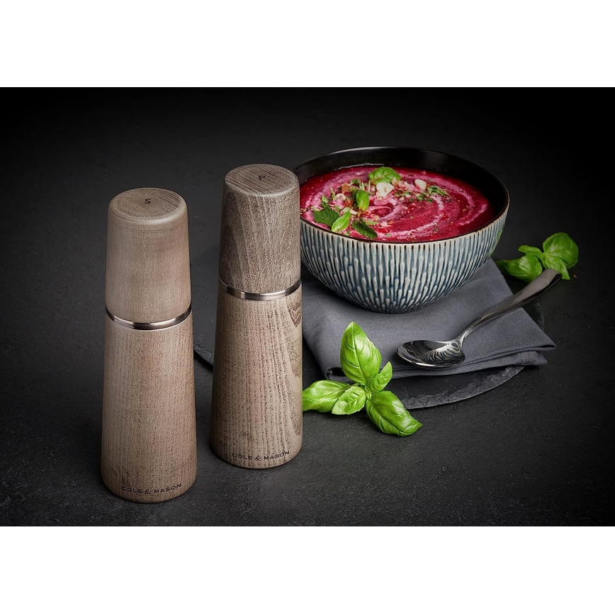Cole&Mason - Salt- og pebekværne MARLOW bøg 2 stk. 18,5 cm