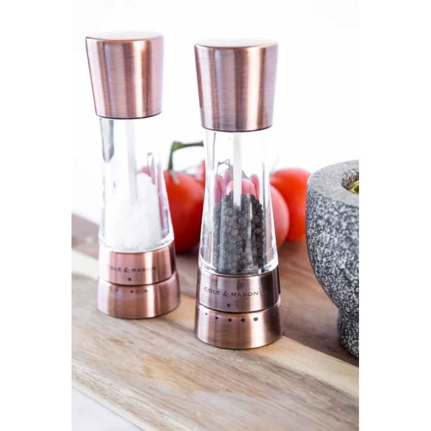 Cole&Mason - Sæt med salt- og peberkværne DERWENT 2 stk. 19 cm kobber