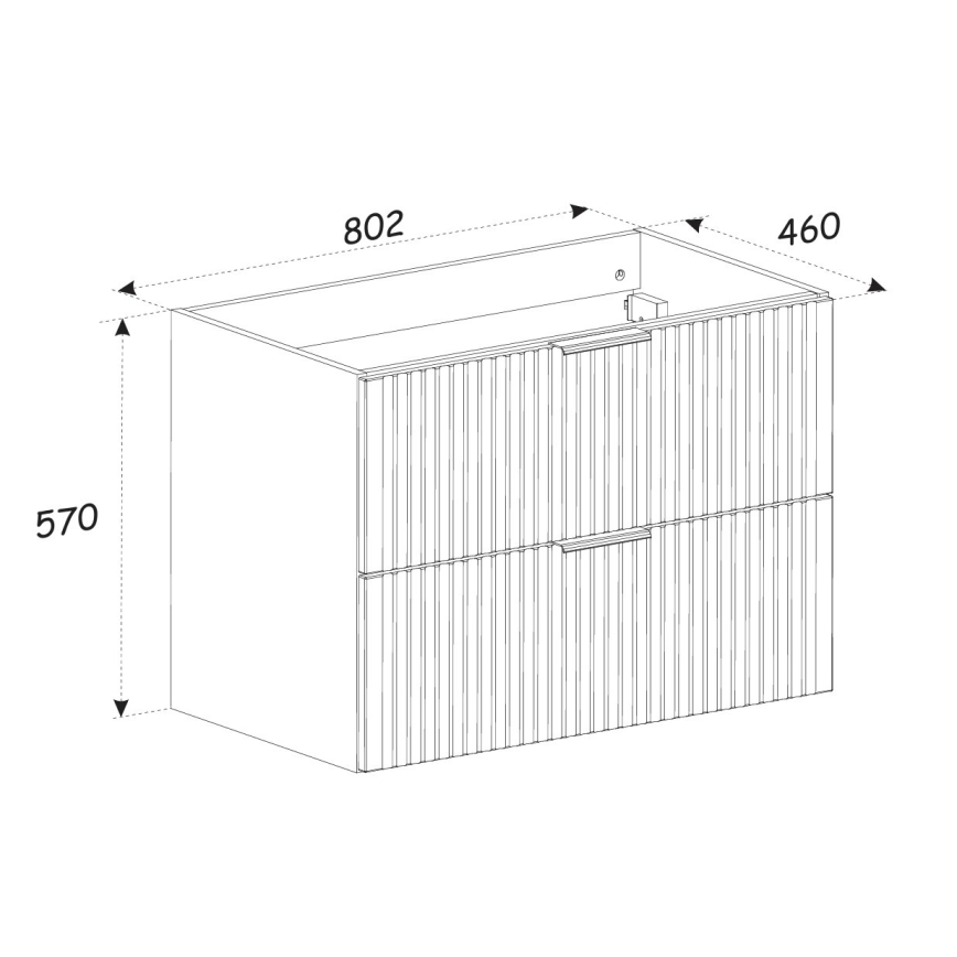 COMAD ADEL OAK 82-80-B-2S - Underskab til håndvask ADEL 57x80,2 cm eg