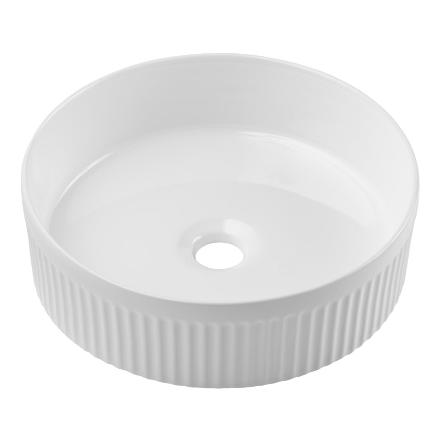 COMAD BEYOND 2 HVID ( E-6565 ) - Bordmonteret håndvask BEYOND diameter 36 cm keramik/skinnende hvid