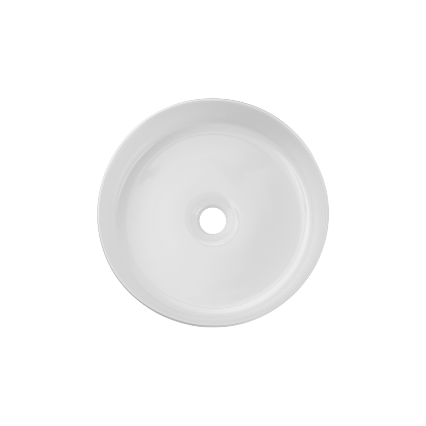 COMAD BEYOND 2 HVID ( E-6565 ) - Bordmonteret håndvask BEYOND diameter 36 cm keramik/skinnende hvid