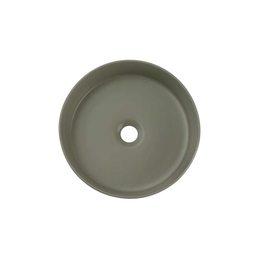 COMAD BEYOND 2 OLIVER GRØN ( E-6565 ) - Bordmonteret håndvask BEYOND diameter 36 cm keramik/mat grøn