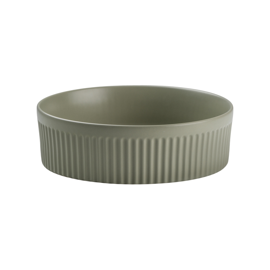 COMAD BEYOND 2 OLIVER GRØN ( E-6565 ) - Bordmonteret håndvask BEYOND diameter 36 cm keramik/mat grøn