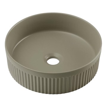 COMAD BEYOND 2 OLIVER GRØN ( E-6565 ) - Bordmonteret håndvask BEYOND diameter 36 cm keramik/mat grøn