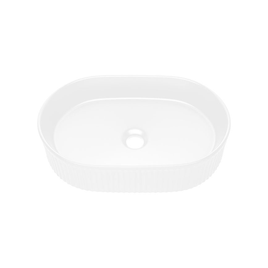 COMAD BEYOND 5 HVID ( E-6564 ) - Bordmonteret håndvask BEYOND 48x32,5 cm keramik/mat hvid