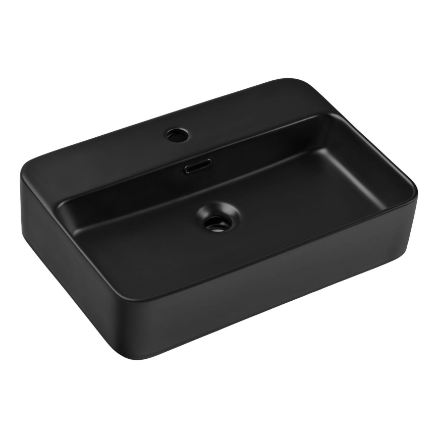 COMAD TRUST 2 BLACK ( E-6282 ) - Bordmonteret håndvask TRUST 55x38 cm keramik/mat sort