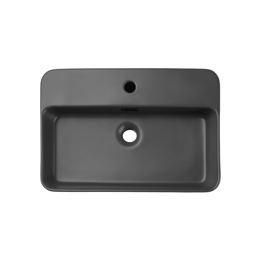 COMAD TRUST 2 MATT DARK GREY ( E-6282 ) - Bordmonteret håndvask TRUST 55x38 cm keramik/mat grå
