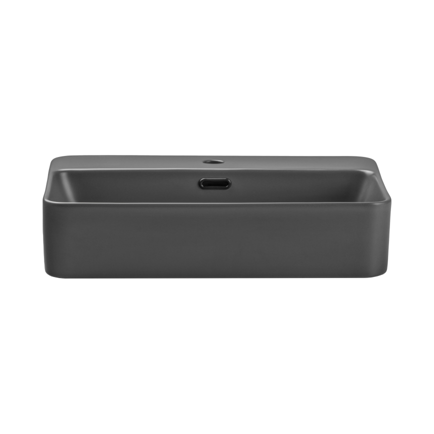 COMAD TRUST 2 MATT DARK GREY ( E-6282 ) - Bordmonteret håndvask TRUST 55x38 cm keramik/mat grå