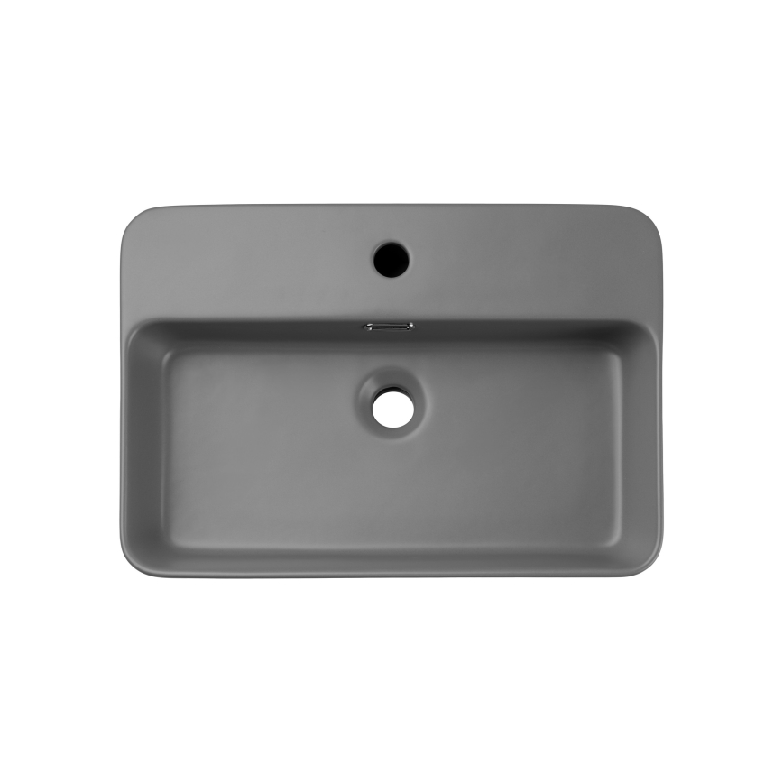 COMAD TRUST 2 MATT LIGHT GREY ( E-6282 ) - Bordmonteret håndvask TRUST 55x38 cm keramik/mat grå