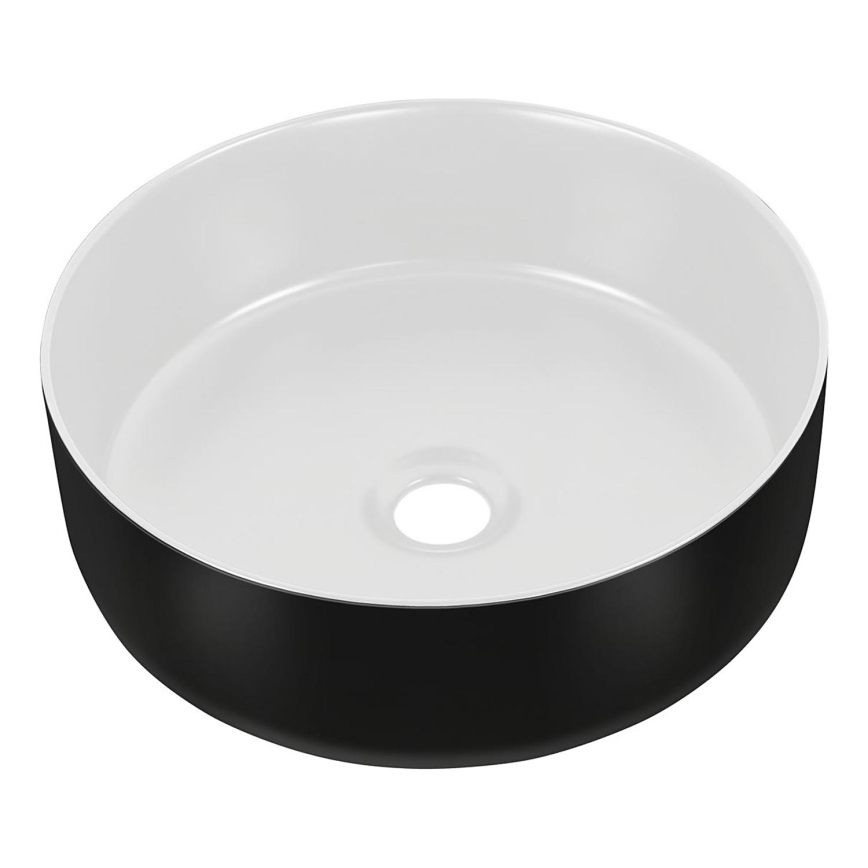 COMAD UM-6259 SIMPLE 8. - Bordmonteret håndvask SIMPLE diameter 36 cm keramik/mat hvid/mat sort