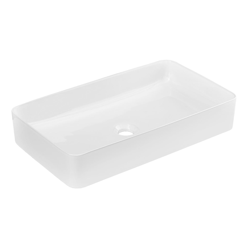 COMAD UM-6275 SLIM 60 HVID DP - Bordmonteret håndvask SLIM 61x34 cm keramik/skinnende hvid